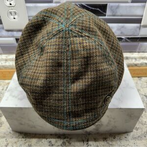 Men’s XLarge Fitted Goorin Brothers Plaid Acrylic Wool Blend Flat Cap Driver Hat